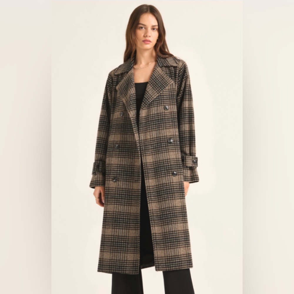 NWT Z Supply Jackie Plaid Trench ZJ243988